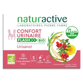 Naturactive Urisanol Flash bio confort urinaire 10 gélules + 10 capsules – complément alimentaire effet rapide