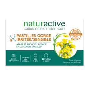 Naturactive Pastilles gorge irritée et sensible x24 – pastilles adoucissantes et apaisantes