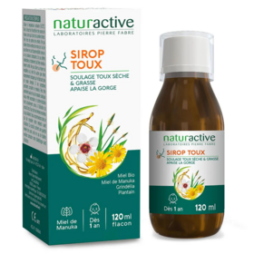 Naturactive Sirop toux miel de Manuka 120 ml – dispositif médical toux sèche et grasse