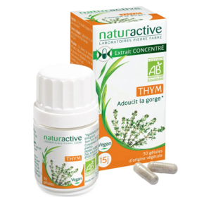 Naturactive Thym extrait concentré 30 gélules – complément alimentaire bien-être respiratoire