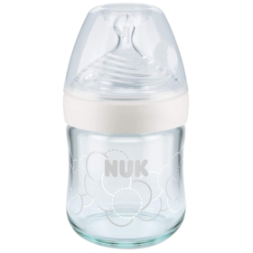 NATURE SENSE - Biberon en Verre 0-6 mois Blanc Taille S - 150 ml
