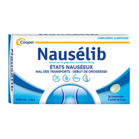 Nauselib Cooper Etats Nauséeux, mal des transports, début de grossesse 36 comprimés