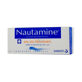 Nautamine 20 comprimés – Médicament contre le mal des transports et les nausées