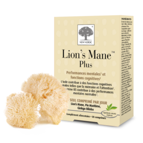 New Nordic Lion's Mane Plus Performances mentales et fonctionnement cognitif 30 comprimés