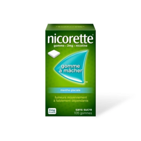 Nicorette 2mg Menthe glaciale 105 gommes sans sucre