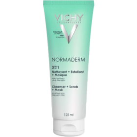 NORMADERM - 3 EN 1 - Exfoliant Visage Nettoyant Masque Soin Peaux Mixtes à Grasses - 125 ml
