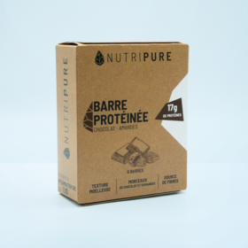 Nutripure Barre protéinée Chocolat – boîte de 12 barres (17 g de protéines par barre)