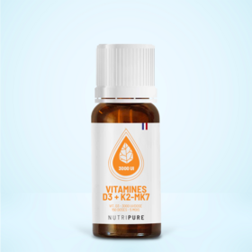 Nutripure Vitamine D3 K2-MK7 3000 UI 20 ml — complément immunité santé osseuse