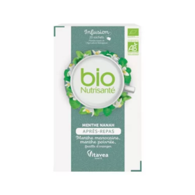 Nutrisanté Vitavea Santé infusion BIO après-repas menthe nanah 20 sachets – Digestion et bien-être