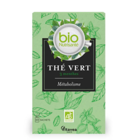 Bio Nutrisanté Métabolisme Thé Vert 3 Menthes 20 sachets