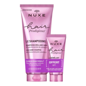 Nuxe Hair Prodigieux Le Shampoing Brillance Miroir 200 ml + Le Démêlant 30 ml Offert