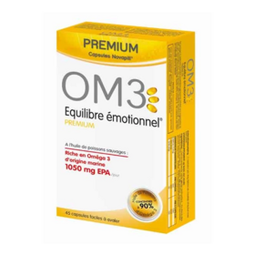 OM3 Équilibre émotionnel Premium - Haute concentration pour le bien-être mental 45 capsules