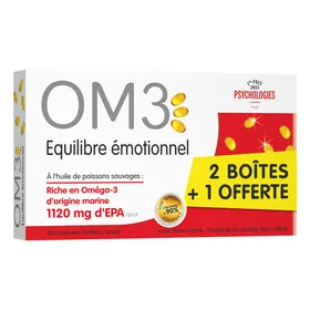 OM3 Équilibre Émotionnel - Omega-3 pour le bien-être mental 180 capsules
