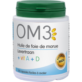 OM3 - Huile de Foie de Morue Vit A + D - 120 capsules