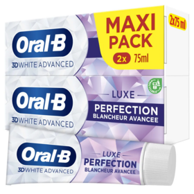 Oral-B 3D White Advanced luxe perfection 2x75ml – dentifrice blanchissant fluoré