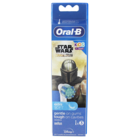 ORAL B ENFANT - Brossette Star Wars Mandalorian Kids + 3 Têtes de Rechange