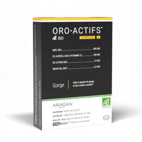 OroActifs BIO Gorge Aragan 24 pastilles à sucer – Gorge irritée, voix et confort ORL