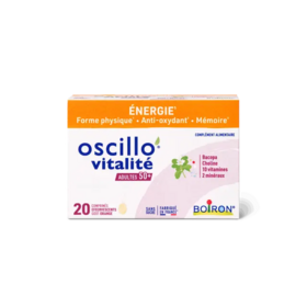 Boiron Oscillo’ Vitalité Adultes 50+ 20 comprimés complément énergie & mémoire 50 ans+