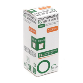 Oxomémazine EG Sans Sucre Sirop 150 ml – Médicament antitussif contre la toux sèche