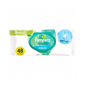 Pampers Harmonie Lingettes Aqua 0% Plastique 48 lingettes