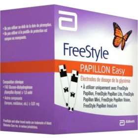 PAPILLON - Easy - Electrode Glycémie - Lot de 2 x 50 électrodes