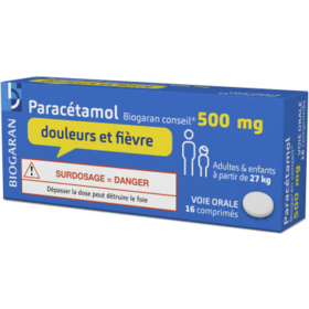 Paracétamol Biogaran Conseil 500 mg 16 comprimés – Douleur et fièvre