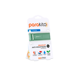 Parakito Bracelet Anti-Moustique Adulte Kaki – Répulsif Naturel, Rechargeable