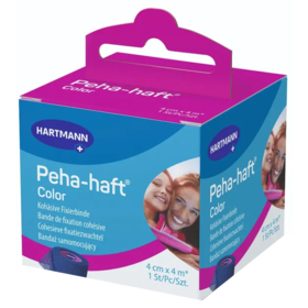 PEHA-HAFT - Bande de Fixation Cohésive Bleue 4 cm x 4 m - 1 unité