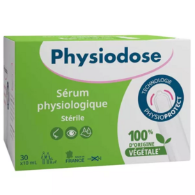 Physiodose Sérum Physiologique Végétal 30 x 10 ml – Lavage nasal, yeux et plaies