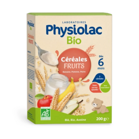 Physiolac Céréales Fruits BIO +6 mois 200g