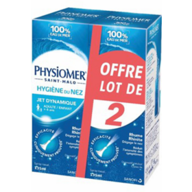 Physiologica Solution d'eau de mer isotonique aloe vera & eucalyptus 2 x 120 ml nez encombré & hydratation