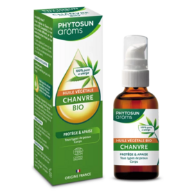 Phytosun Huile Vegetale de Chanvre apaisante tous type de peau BIO 50 ml