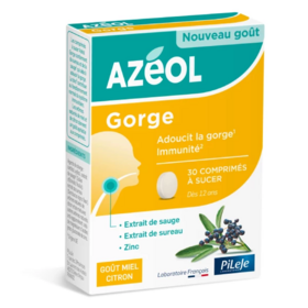 Pileje Azéol Gorge 30 Comprimés à sucer goût miel citron