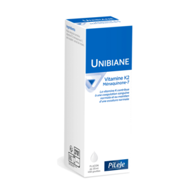 Pileje Unibiane vitamine K2 20 ml santé osseuse & métabolisme du calcium