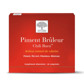 New Nordic Piment Brûleur Chili Burn – 60 comprimés au piment, thé vert, chrome et vitamines B