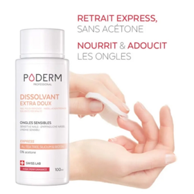 Poderm Dissolvant Extra Doux sans acétone pour vernis 100ml