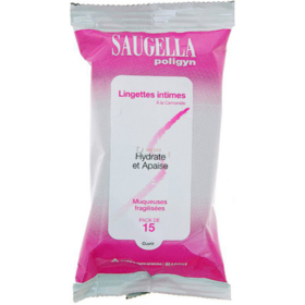 Saugella POLIGYN - Lingettes Intimes - 15 lingettes