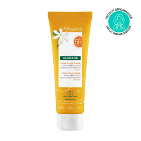 Klorane Polysianes Crème solaire sublime au Tamanu BIO et Monoï - Hydratant, sublimant, protecteur Permanent SPF 50 50 mL