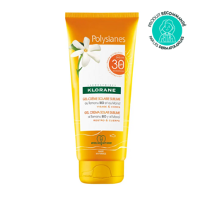 Klorane Polysianes Gel-crème solaire sublime SPF 30 au Tamanu BIO et Monoï - Nourrissant, sublimant, protecteur 200 mL