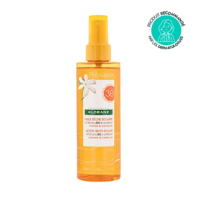 Klorane Polysianes Huile sèche solaire SPF 30 au Tamanu BIO et Monoï 200 mL