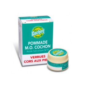 Pommade M.O Cochon 50 % Verrues & Cors aux Pieds 10 g – Médicament kératolytique pour éliminer les callosités et verrues