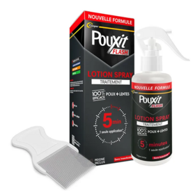Pouxit Flash lotion spray anti-poux & lentes 150 ml — traitement radical express