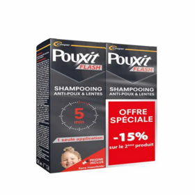 Pouxit Flash Shampooing Anti-Poux et Lentes 2 x 100 ml – Traitement express des poux et des lentes