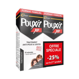 Pouxit XF Lotion Anti-Poux et Lentes 2 x 200 ml – Format économique, efficacité en 15 minutes