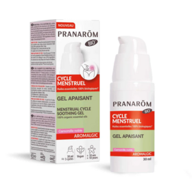 Pranarôm Aromalgic gel apaisant cycle menstruel bio 30 ml — soin naturel inconforts règles