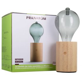 Pranarôm Diffuseur Edison nébulisation à sec — accessoire aromathérapie bois et verre