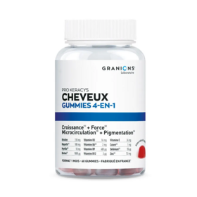 Granions Pro Keracys Cheveux 4 en 1 60 gummies chute de cheveux