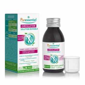Puressentiel Circulation solution buvable 125 ml – jambes légères et confort veineux