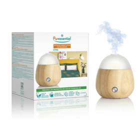 Puressentiel Diffuseur humidificateur ultrasonique ETNA — accessoire aromathérapie design bois et verre