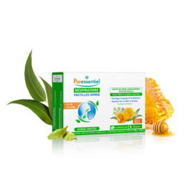 Puressentiel Resp OK pastilles gorge cœur liquide 16 pastilles — complément alimentaire apaisant gorge et cordes vocales